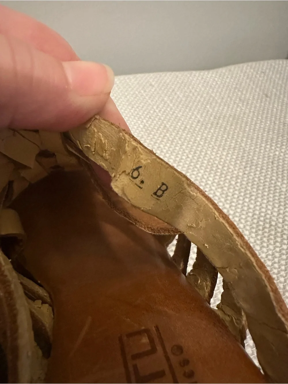 Bed Stu Cobbler Series Gina Wedge Sandals Heels Size 6 Tan Brown Leather Strappy